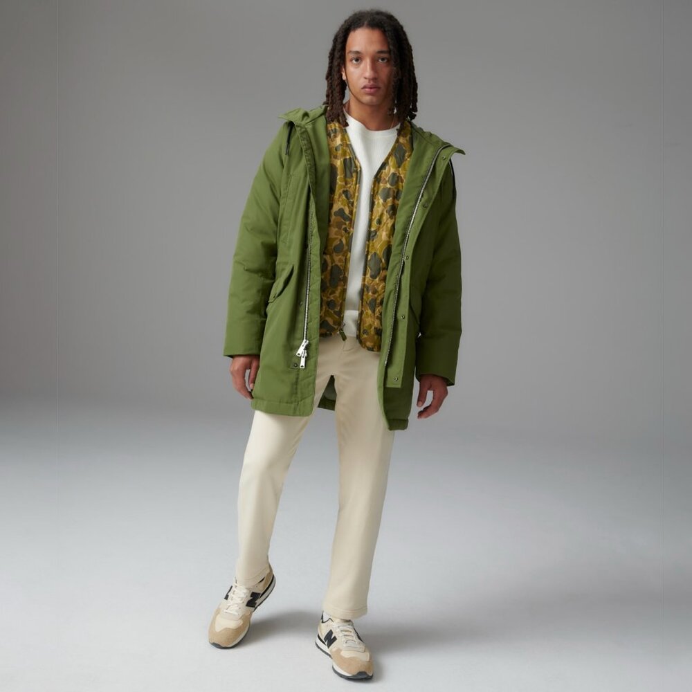 Everlane The ReNew Long Parka Green Base - Size M